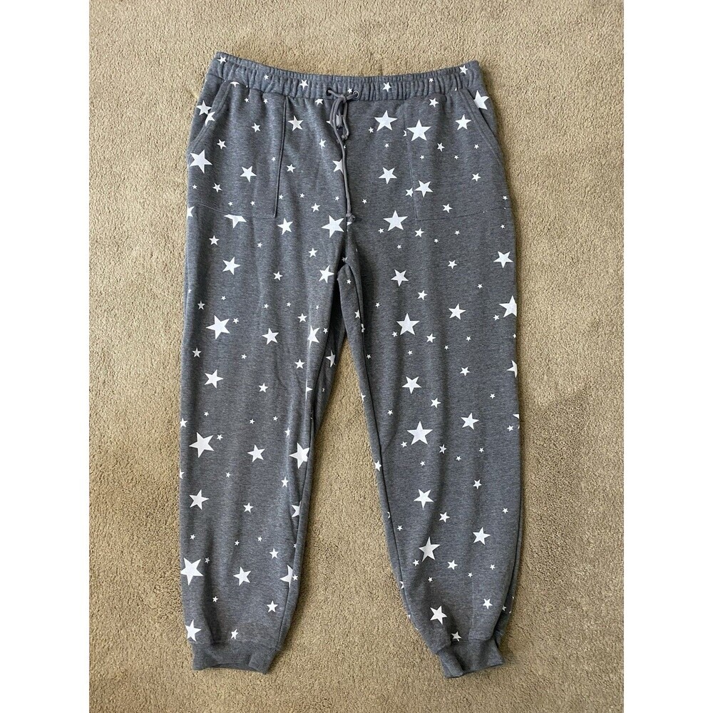Savvi Shine Jogger in the "Grey Stars" Comfy Casual Women’s Size 2X